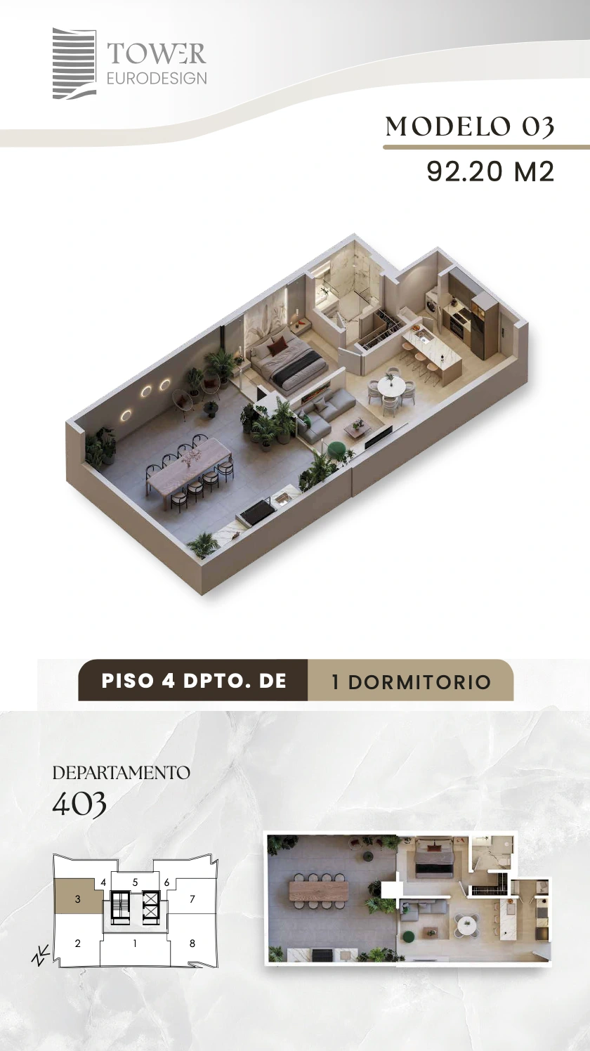 Plano del modelo 3+T de Eurodesign Tower