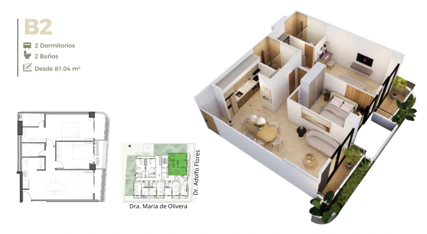 Plano del modelo B2 de Garden Zen