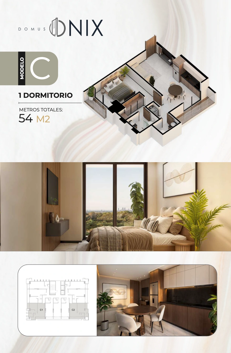 Plano del modelo C de Domus Onix