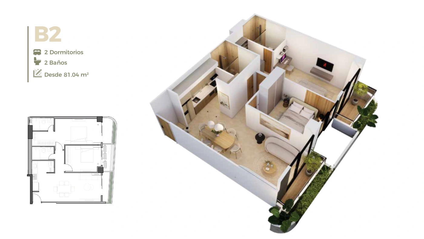 Plano del modelo B de Garden Zen