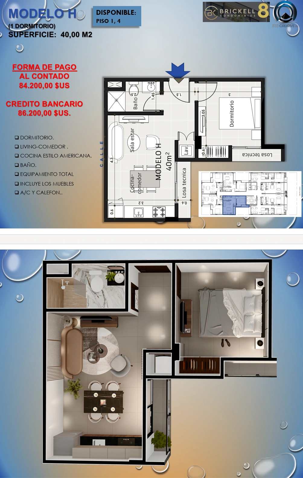 Plano del modelo H de Brickel 8