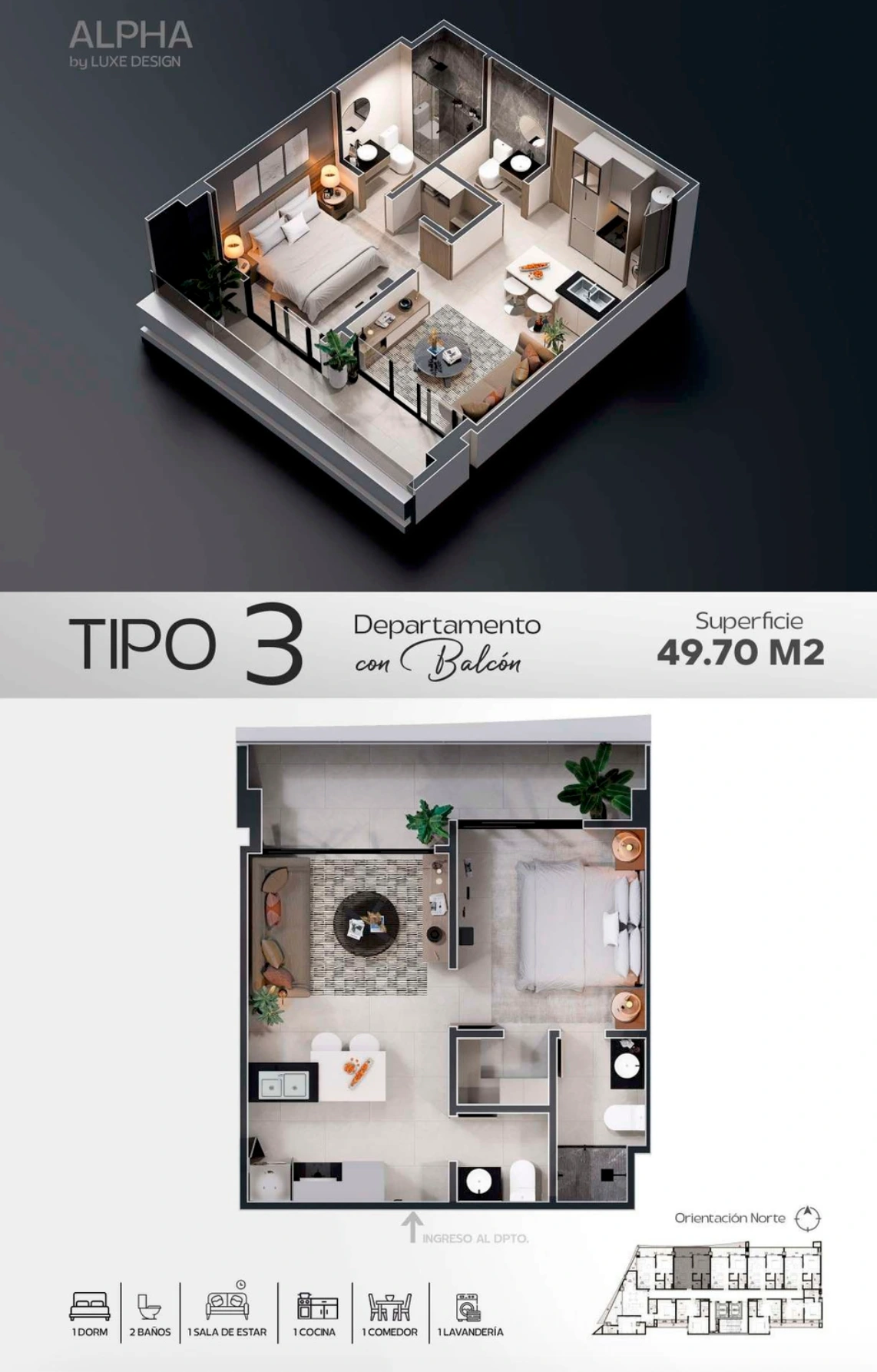 Plano del modelo 3 de Luxe Alpha