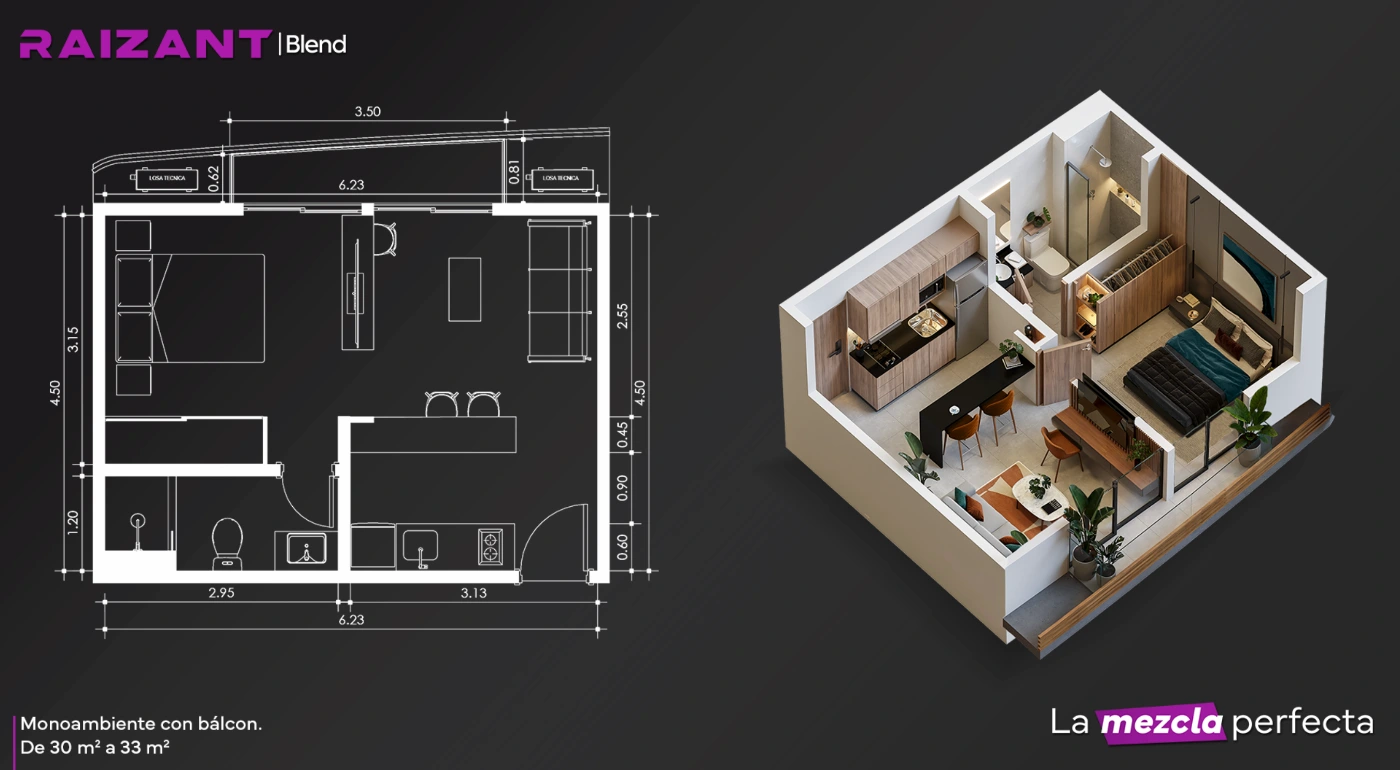 Plano del modelo MA-30 de Raizant Blend