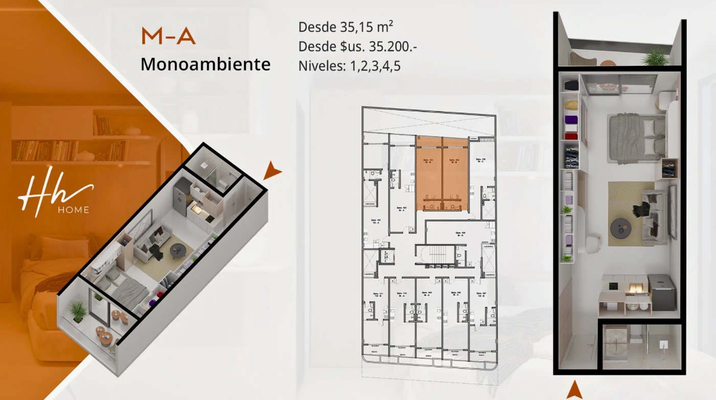 Plano del modelo M-A de HH Home