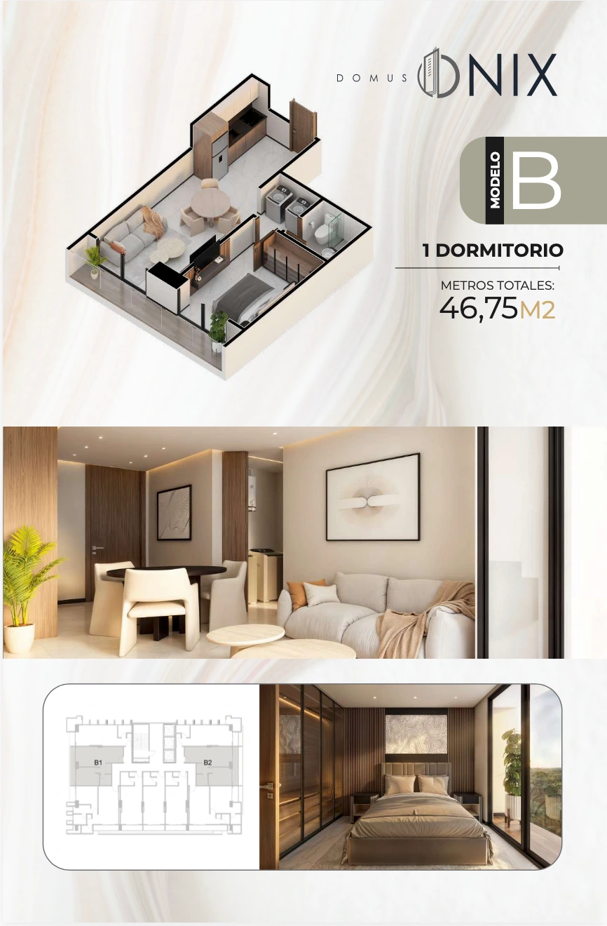Plano del modelo B de Domus Onix
