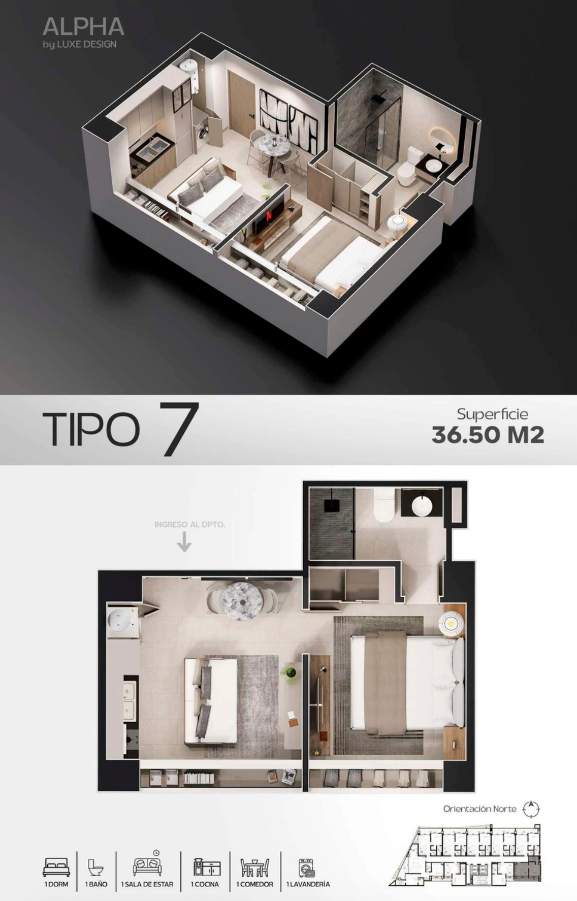 Plano del modelo 7 de Luxe Alpha