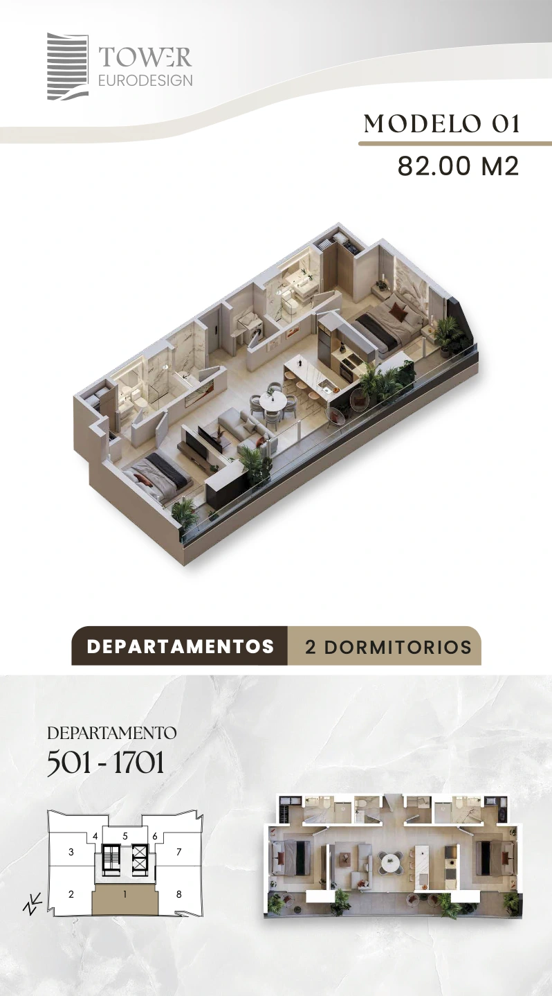 Plano del modelo 1 de Eurodesign Tower