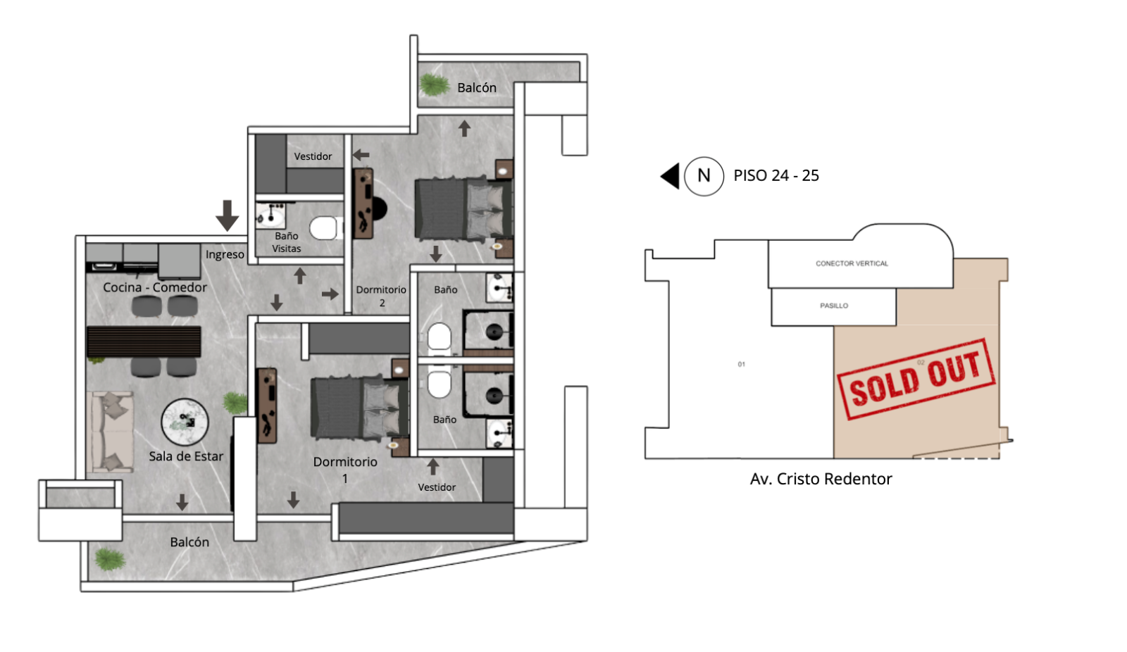 Plano del modelo A de Bless Tower