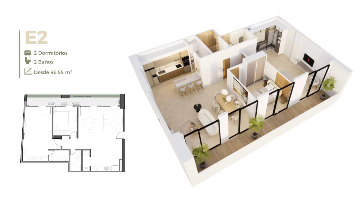 Plano del modelo E de Garden Zen