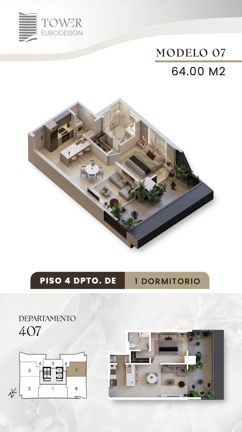 Plano del modelo 7+T de Eurodesign Tower