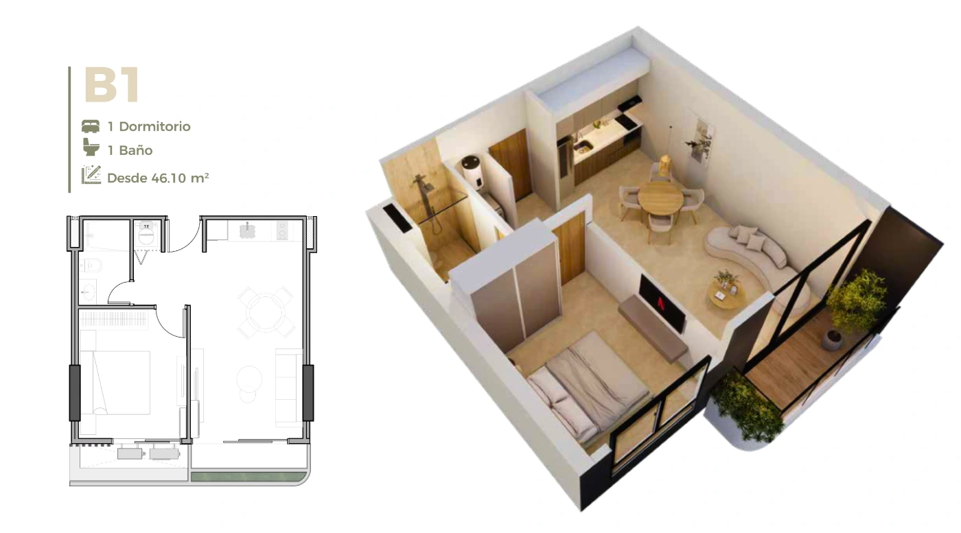 Plano del modelo B de Garden Zen