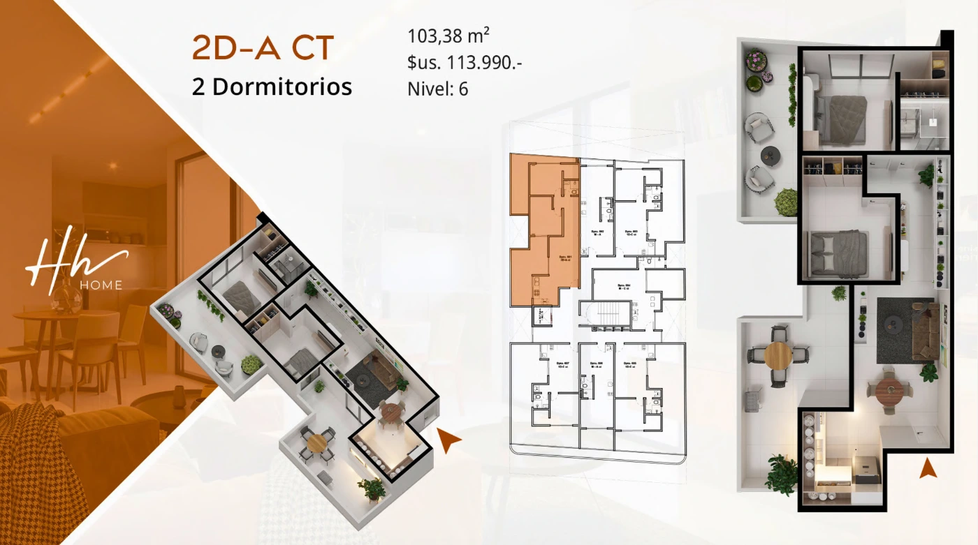 Plano del modelo 2D-A CT de HH Home