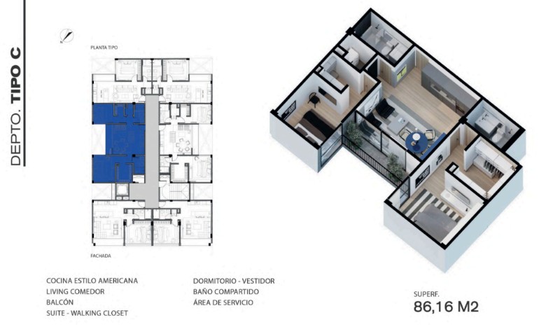 Plano del modelo C de Beton Brut