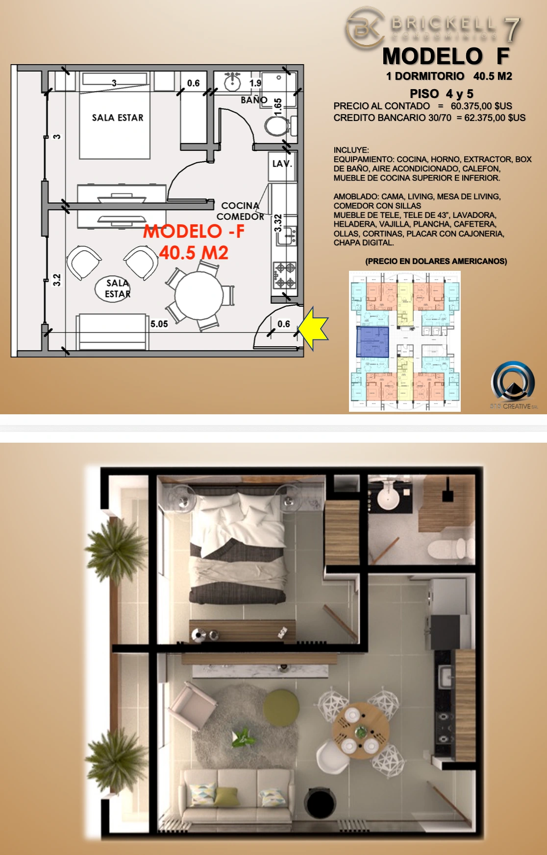 Plano del modelo F de Brickel 7