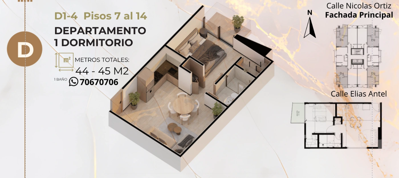 Plano del modelo D de Domus Gold