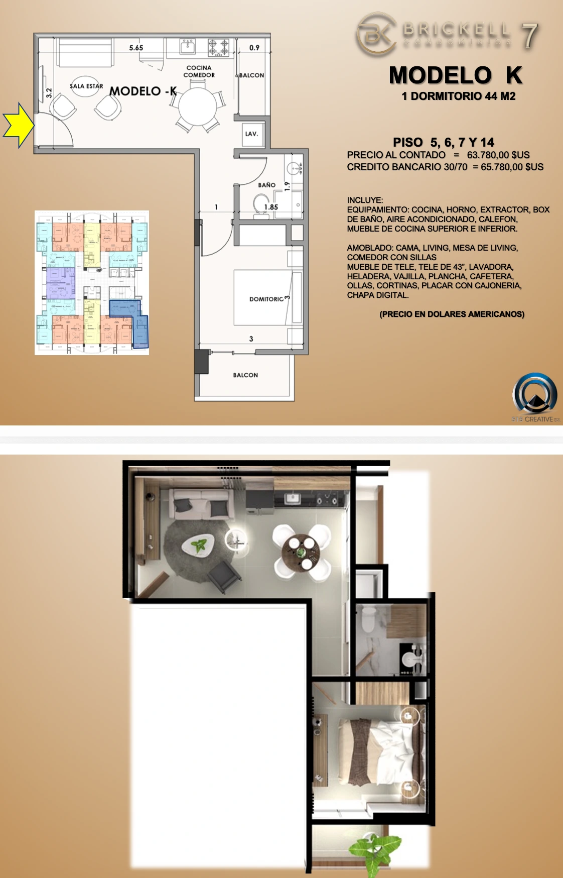 Plano del modelo K de Brickel 7