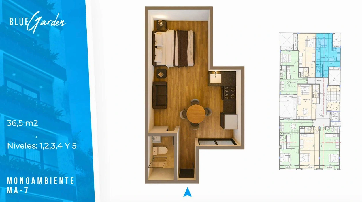 Plano del modelo M-7 de Blue Garden
