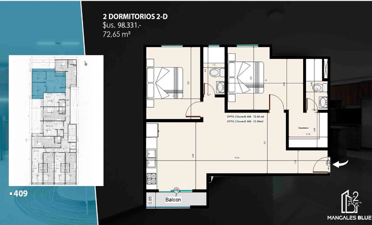Plano del modelo 2D de Mangales Blue2