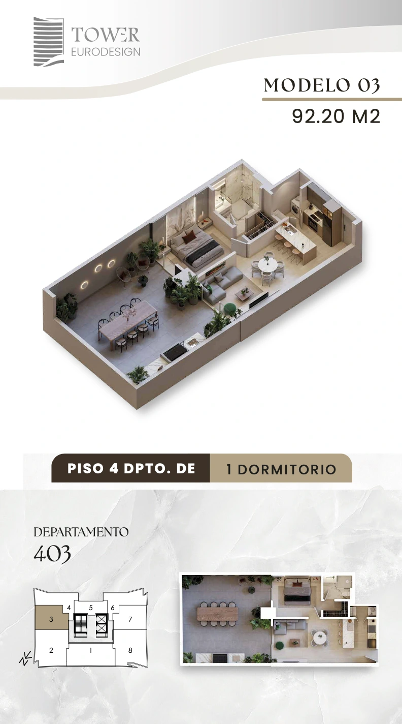Plano del modelo 3 de Eurodesign Tower