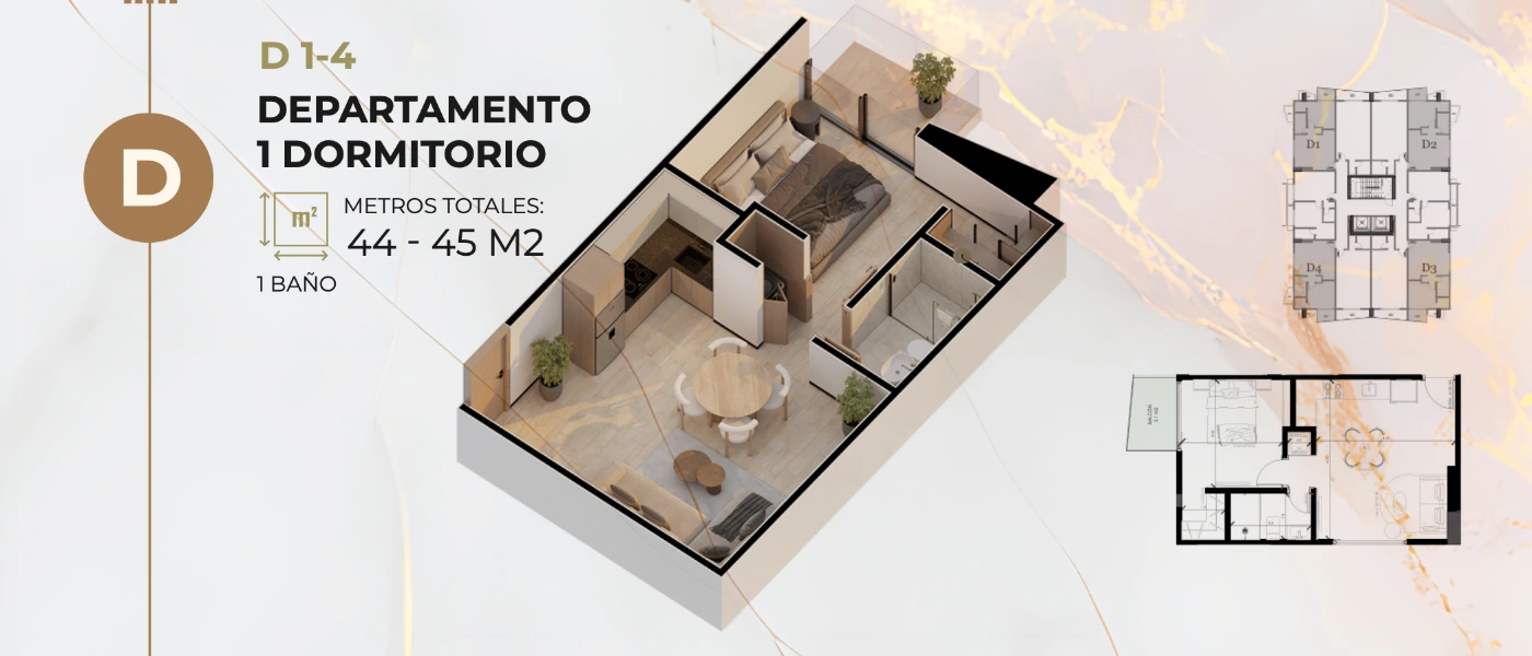 Plano del modelo D1 de Domus Gold