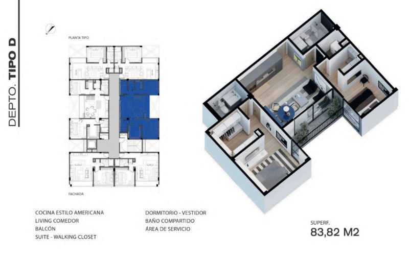 Plano del modelo D de Beton Brut
