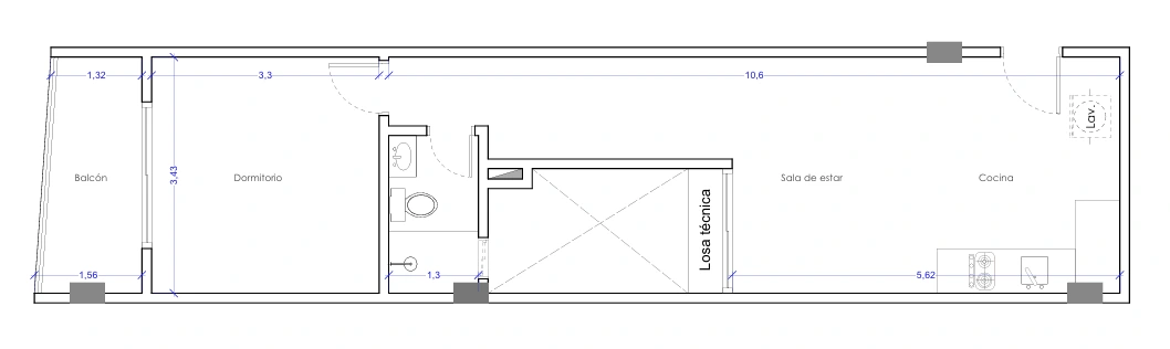 Plano del modelo 1D-C de HH Home