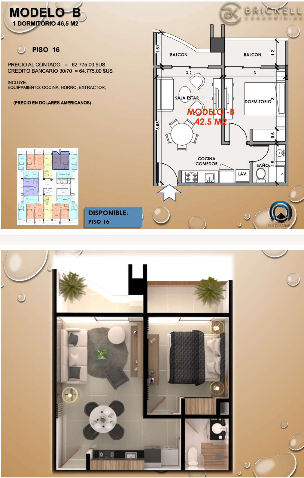 Plano del modelo B de Brickel 7