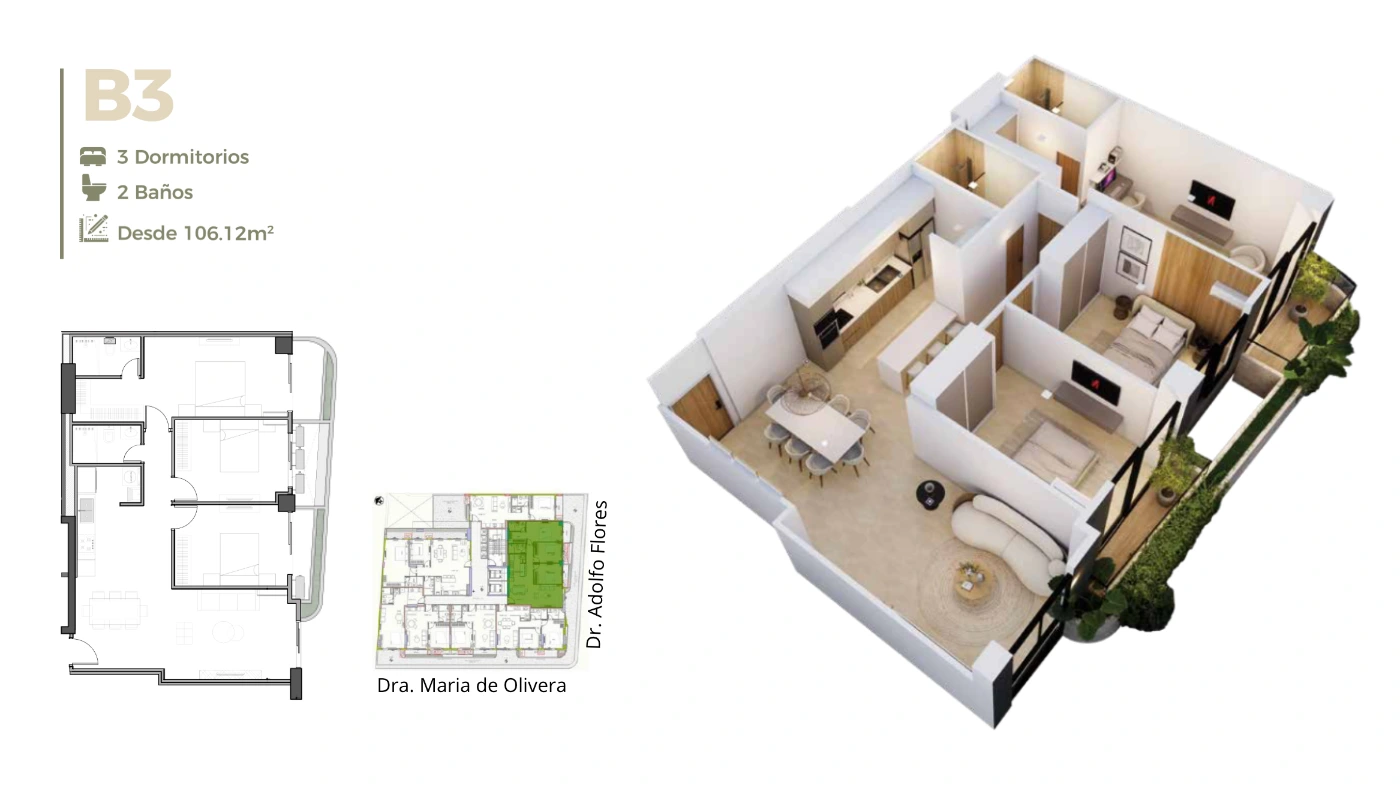 Plano del modelo B3 de Garden Zen