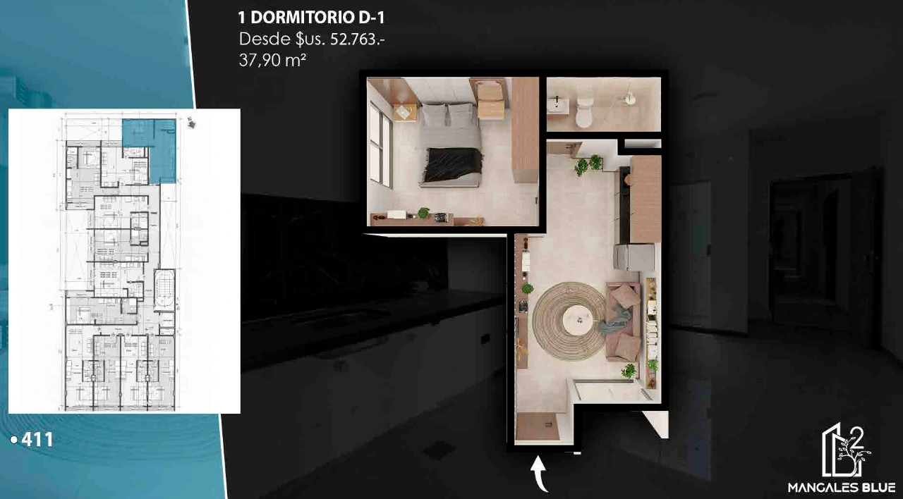 Plano del modelo 1D de Mangales Blue2