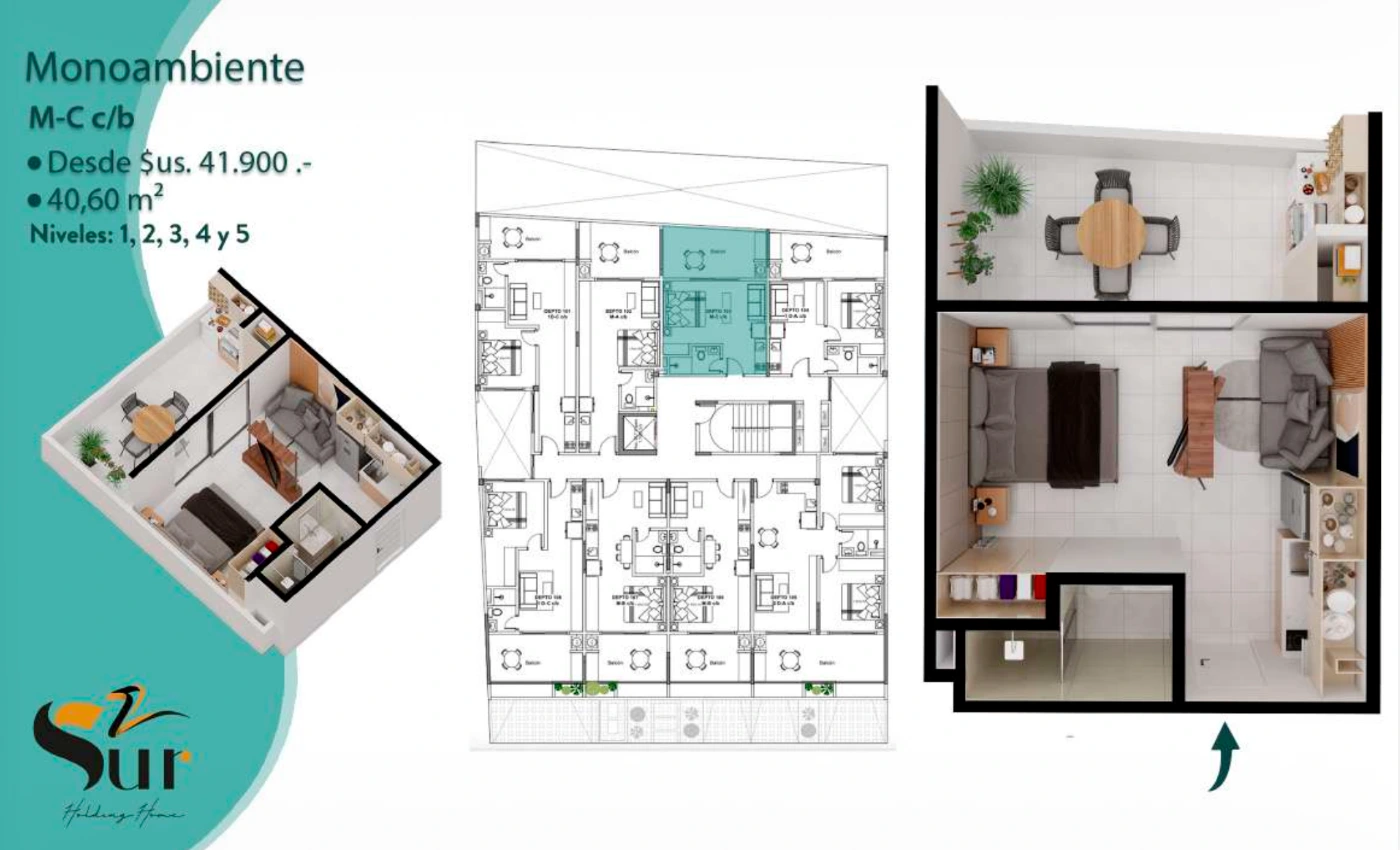 Plano del modelo M-C c/b de HH Sur2