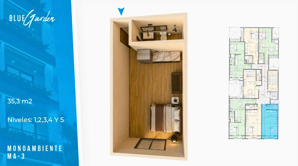 Plano del modelo M-3 de Blue Garden