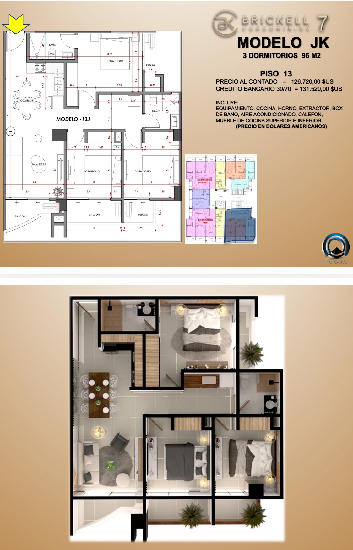 Plano del modelo JK de Brickel 7