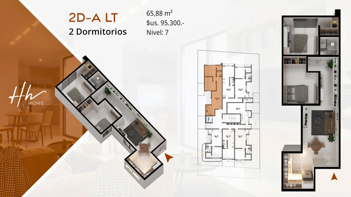 Plano del modelo 2D-A LT de HH Home