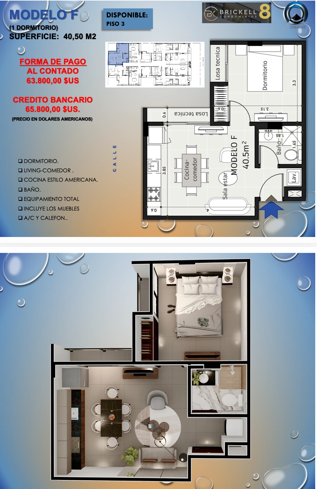 Plano del modelo F de Brickel 8