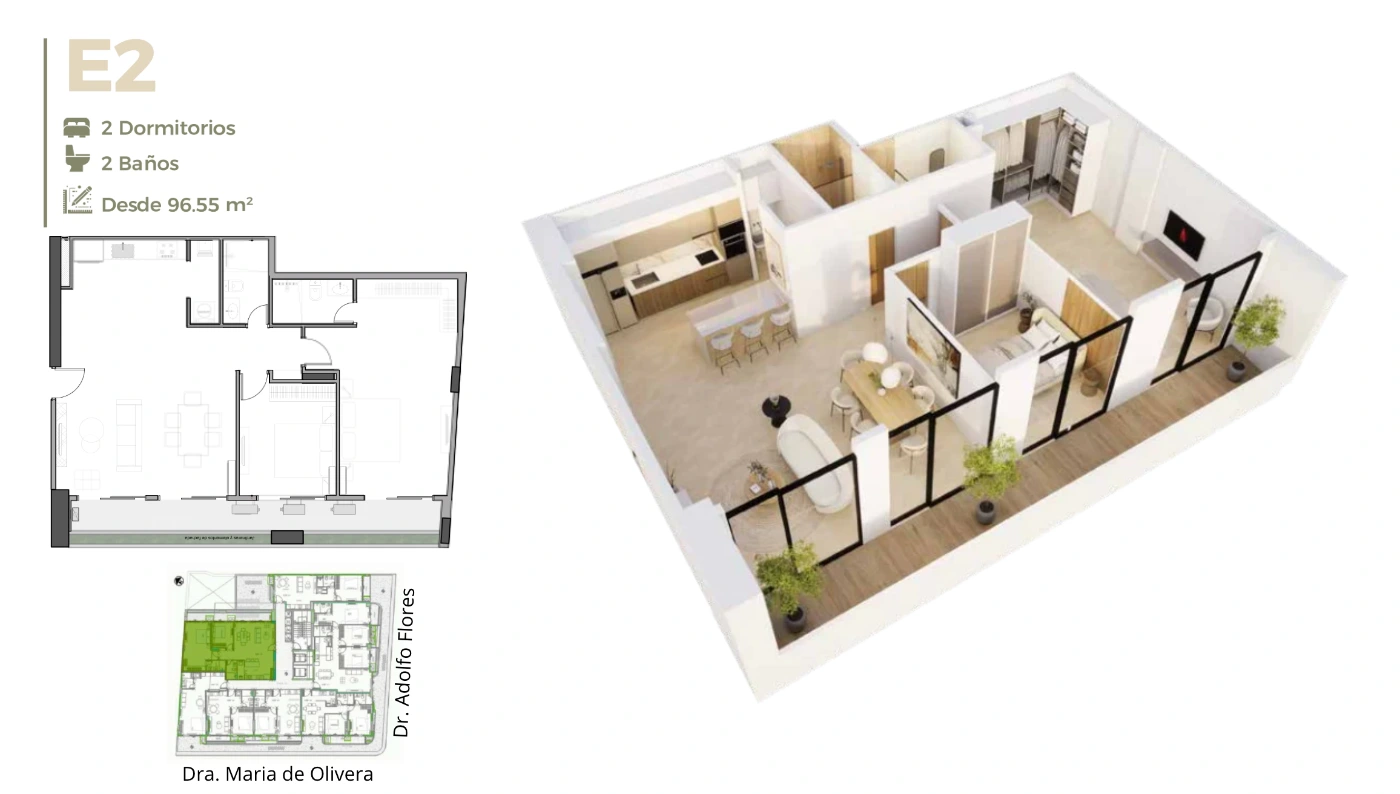 Plano del modelo E2 de Garden Zen