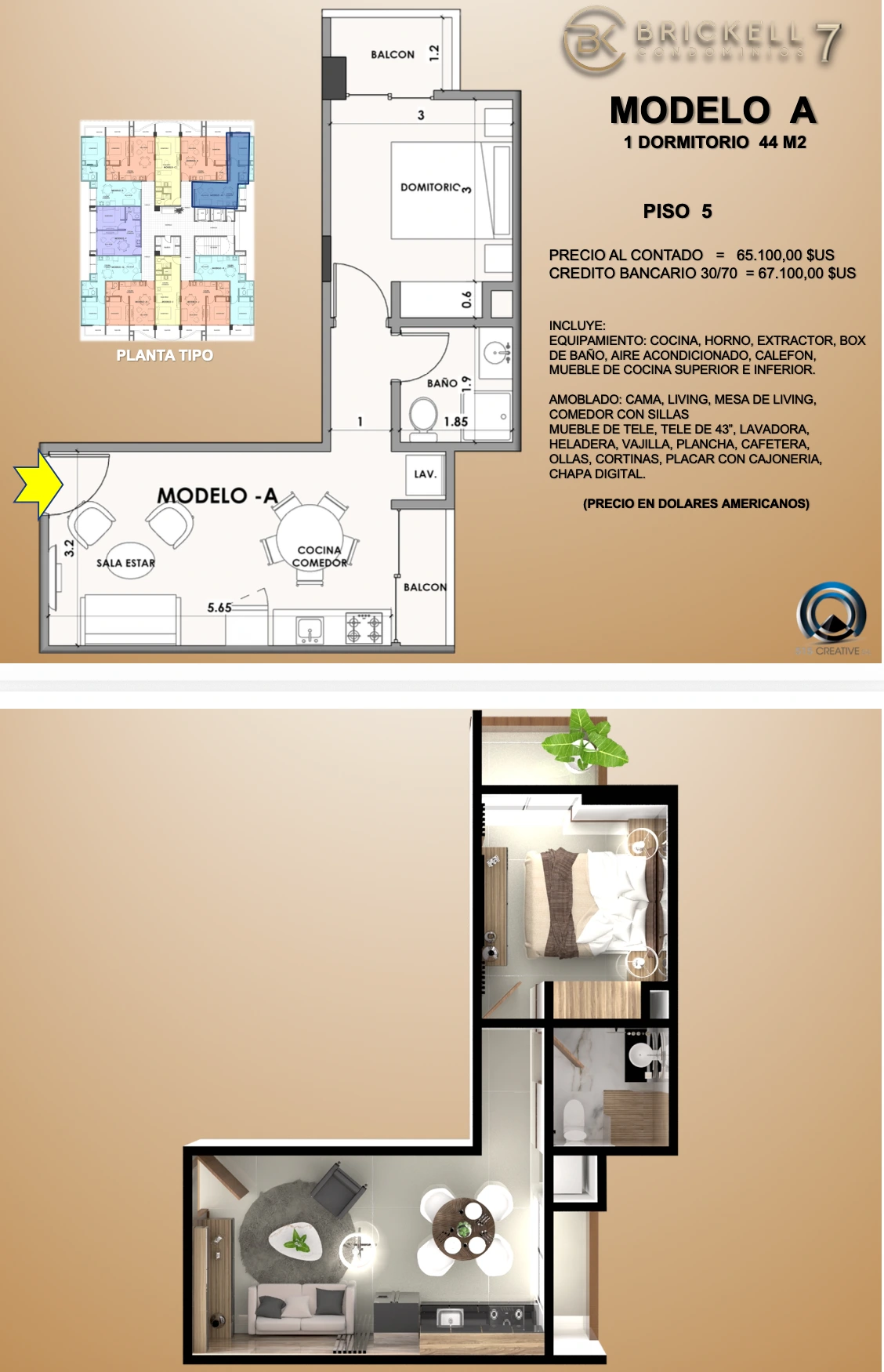 Plano del modelo A de Brickel 7