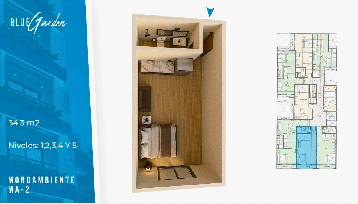 Plano del modelo M-2 de Blue Garden