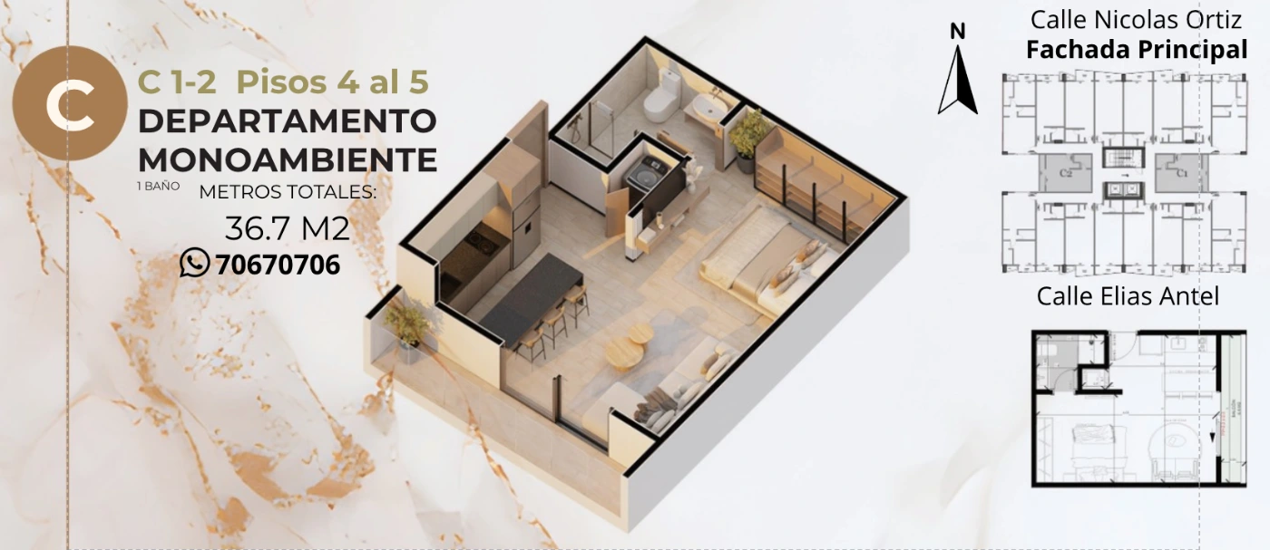 Plano del modelo C de Domus Gold