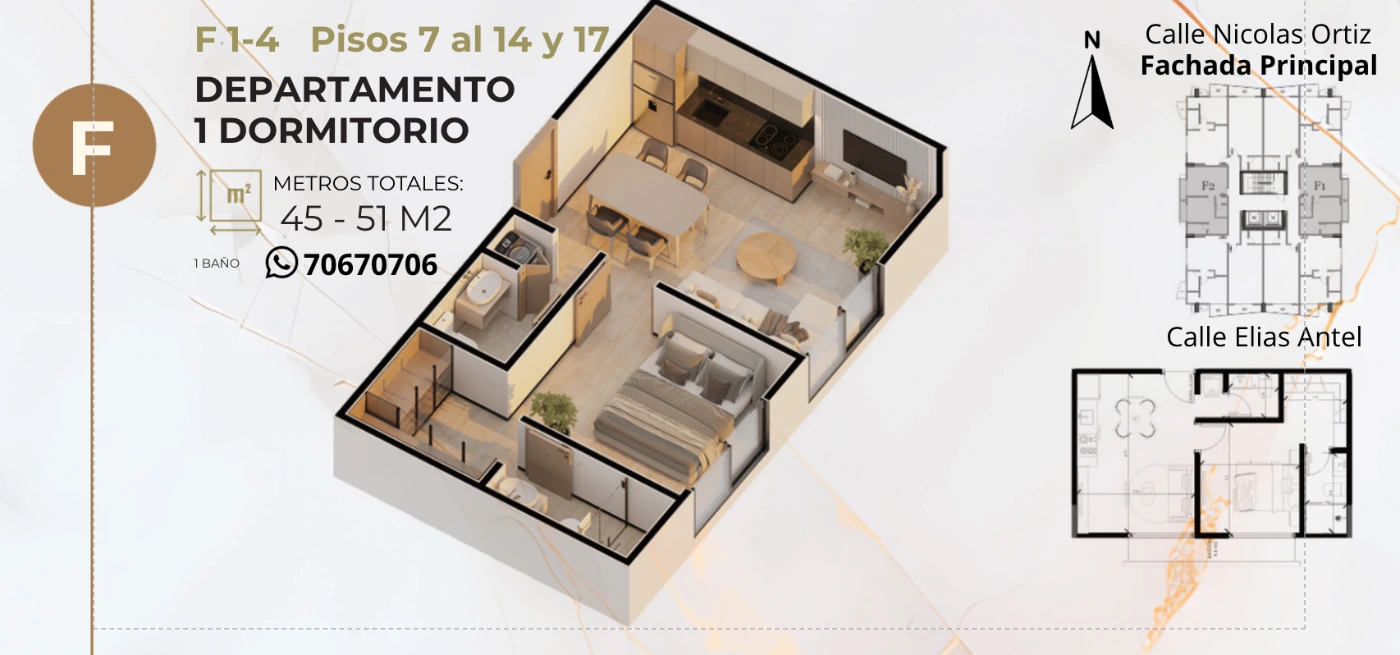 Plano del modelo F de Domus Gold