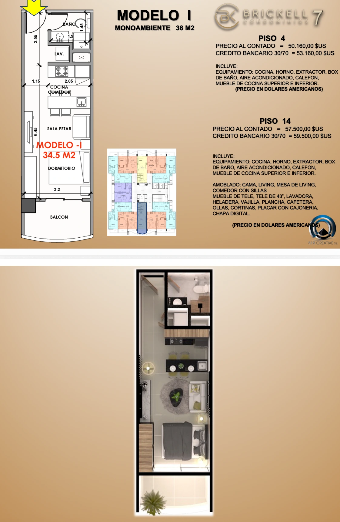 Plano del modelo I de Brickel 7