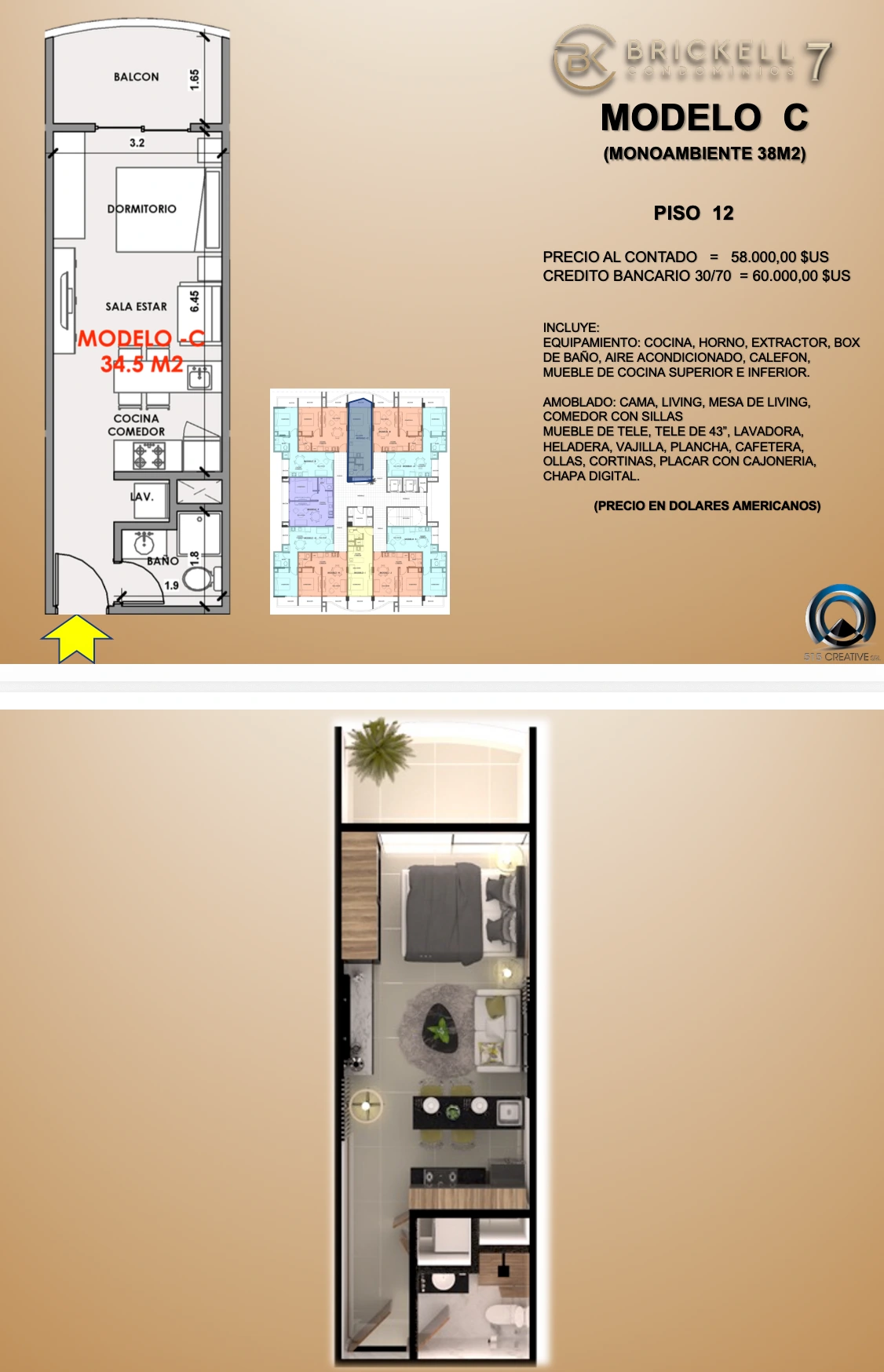 Plano del modelo C de Brickel 7