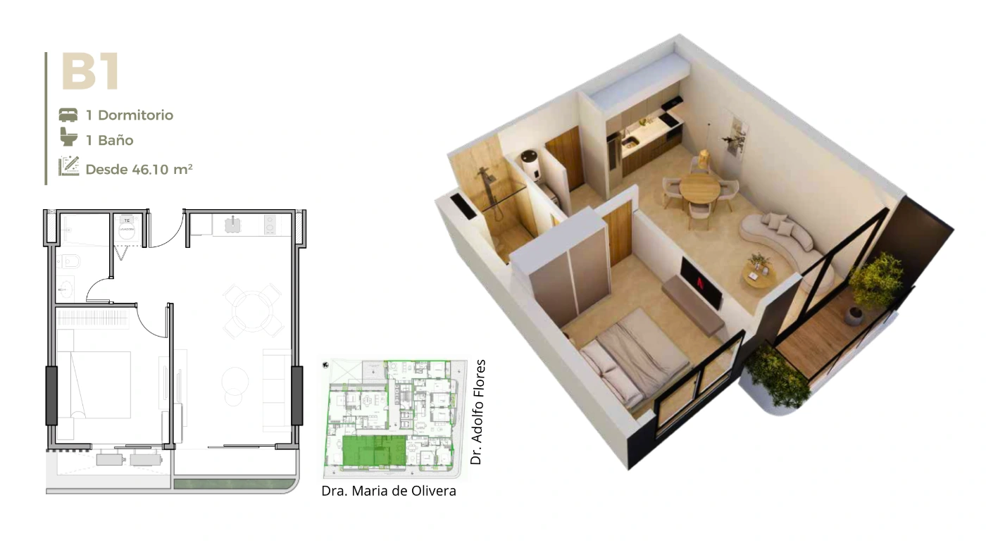 Plano del modelo B1 de Garden Zen