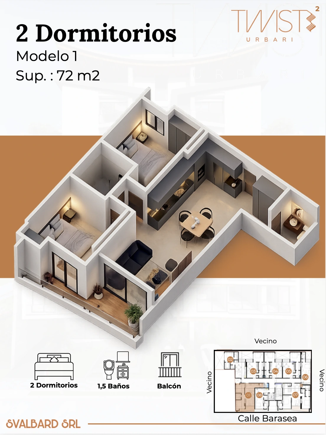 Plano del modelo 2D-72 de Twist 2