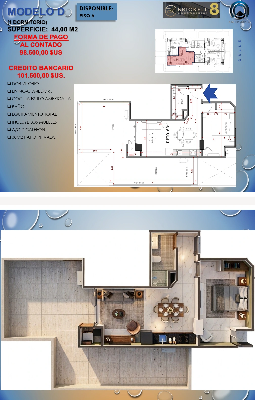Plano del modelo D de Brickel 8