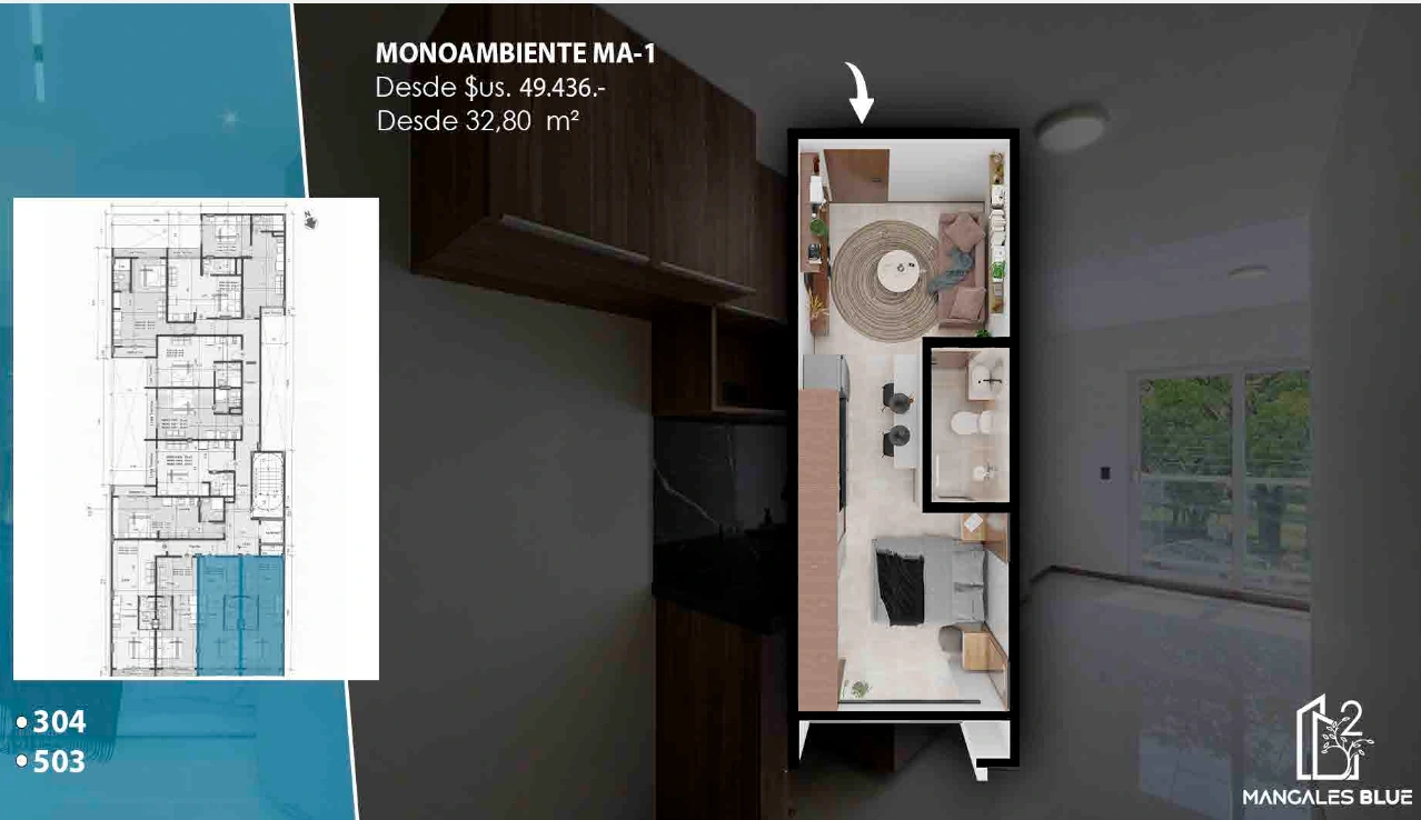 Plano del modelo MA-1 de Mangales Blue2