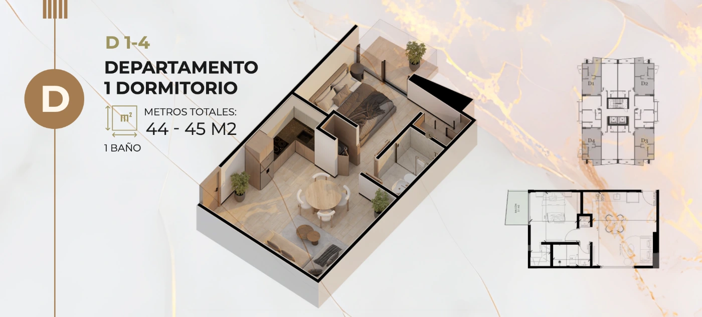 Plano del modelo D4 de Domus Gold