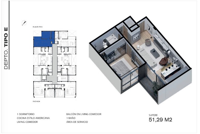Plano del modelo E de Beton Brut