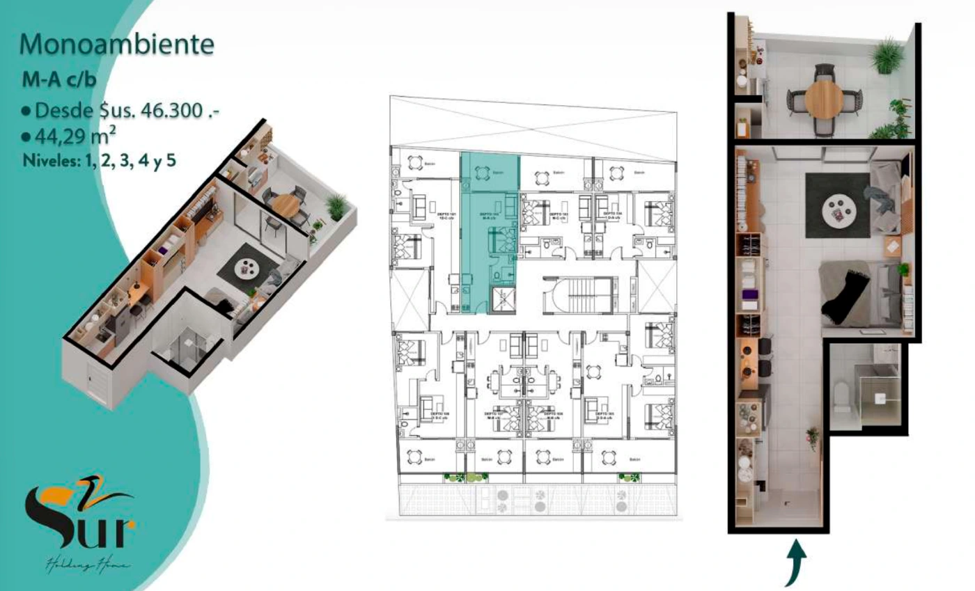 Plano del modelo M-A c/b de HH Sur2