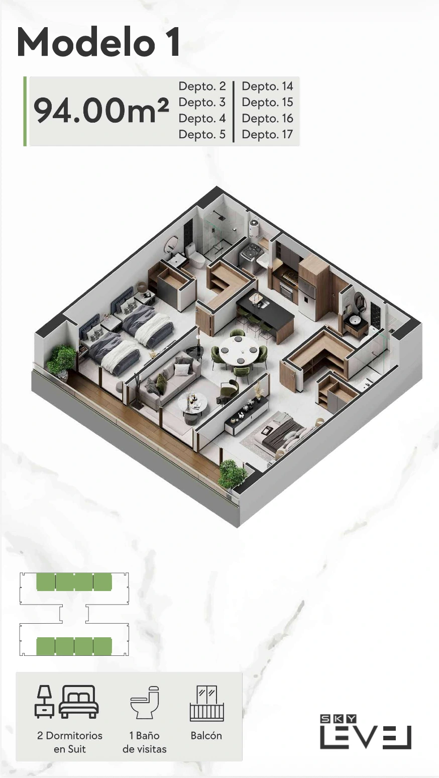 Plano del modelo 2D-94 de Sky Level