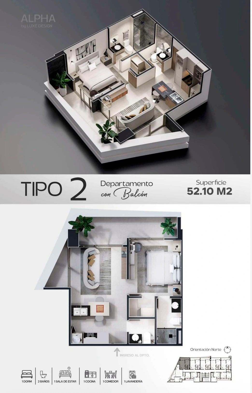 Plano del modelo 2 de Luxe Alpha